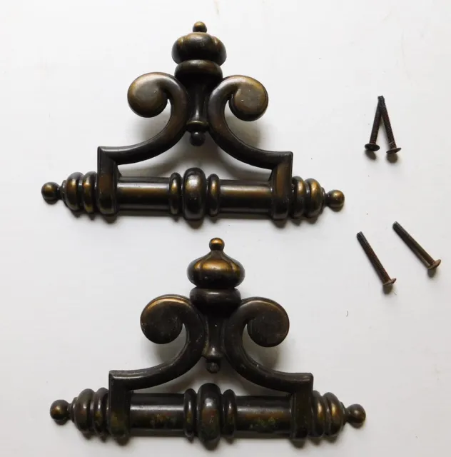 2 Vintage Large Ornate Brass Handles Mid Century Drawer Pulls 7 3/8" Canada