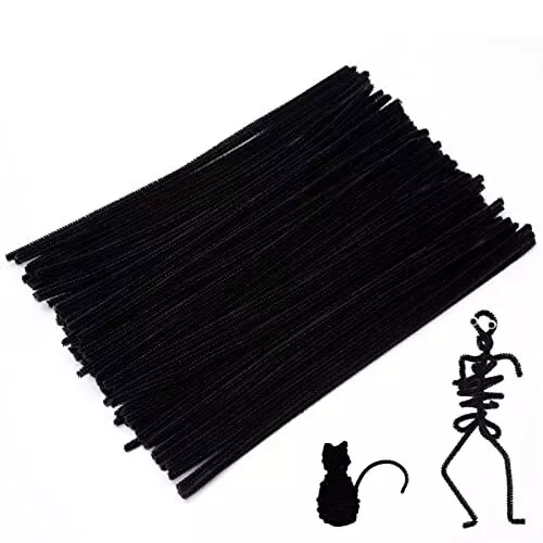Limpiadores de tuberías negros Caydo 100 piezas tallos de oruga flexibles para hágalo usted mismo creativo...