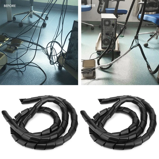 2 Package Wire Protector Spiral PP Wire Protection Accessory Wire Sleeve 25mm