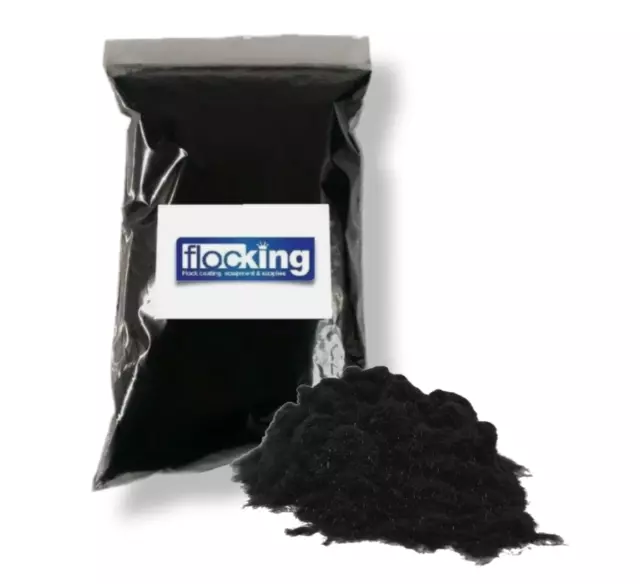 Flocking Fibres Black 1mm - Flock Powder -Woodworking, Velvet coating - 1SQM