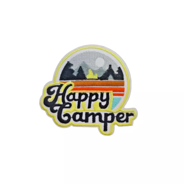Parche Happy Camper Termoadhesivo Plancha Ropa Naturaleza Camping Patch Montaña