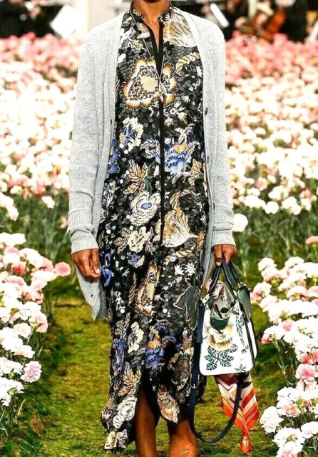 TORY BURCH AGNES Embellished Floral Maxi Long Gown Jacket Runway Dress 0 2  / XXS $ - PicClick
