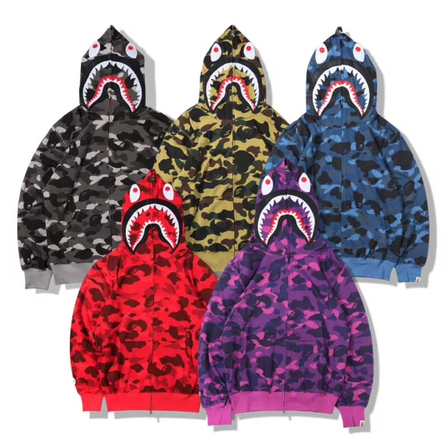 良品 A bathing ape shark bapecamo sweat XL-