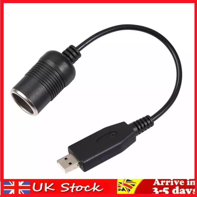 12 inch 5V USB to 12V Car Cigarette Lighter Socket Adapter Cable Power Converter