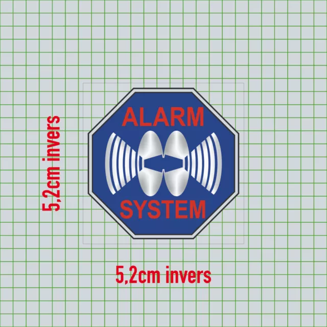 10+10 Aufkleber Sticker blau 5cm Alarm System Warnhinweis für Innenseite Fenster 3