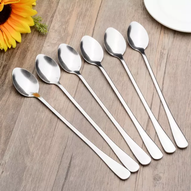 Stainless Steel Coffee Spoons Long Handle Ice Cream Dessert Tea Spoon Drinkware
