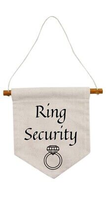 Wedding Ring Security Pageboy Sign. Funny Best Man Gift Banner