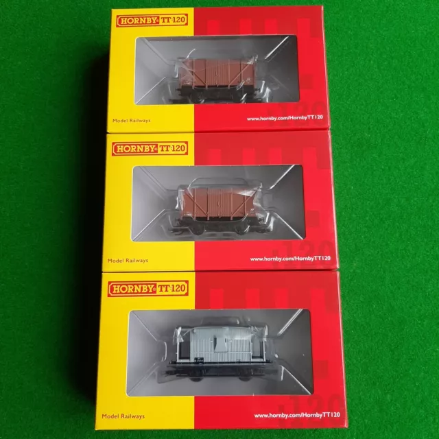 Hornby TT:120 - TT6006 & TT6007 BR Vent Van &  TT6012 BR Toad E Brake Van Wagons