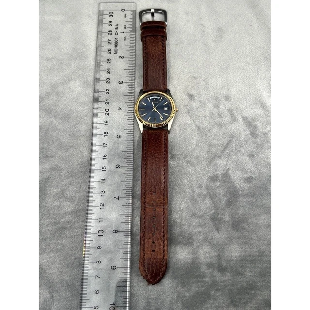 TAPORT Orologio Da Polso Uomo Donna In Pelle Blu - Quadrante Tondo 3.5 Cm - Movimento Al Quarzo - Regalo Con Sacchetto E Batteria Di Ricambio - 3