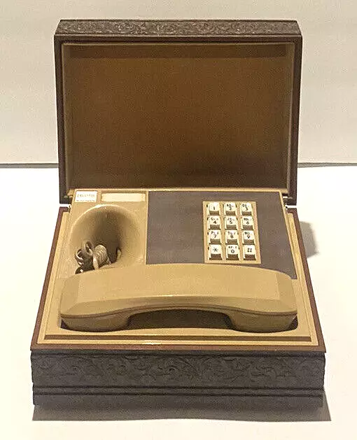 Vintage Deco-Tel Personal Telephone Executive Phone In Wood Box Serial # 303915