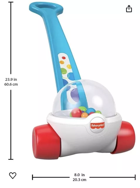 Fisher Price Corn Popper, Baby Toddler Push Toy, Popping Balls, Ages 1+ New