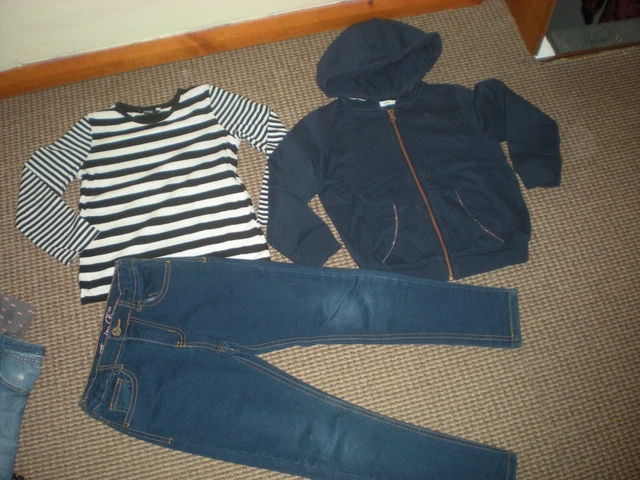 Pacchetto vestiti ragazze età 6-7 anni felpa con cappuccio jeans gonna top collant successivo 2
