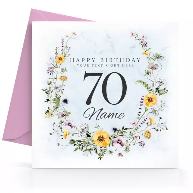 Personalised 70th Birthday Card Female Sister Friend Wife Mum Mother Grandma