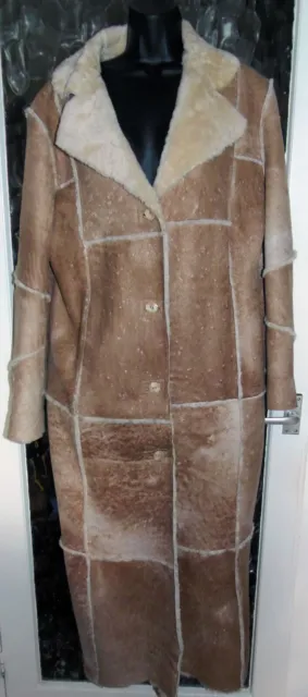 Lusso Vero Shearling 100% Pelliccia D'agnello Extra Lungo 50"" ~ Beige ~ P2P 21"