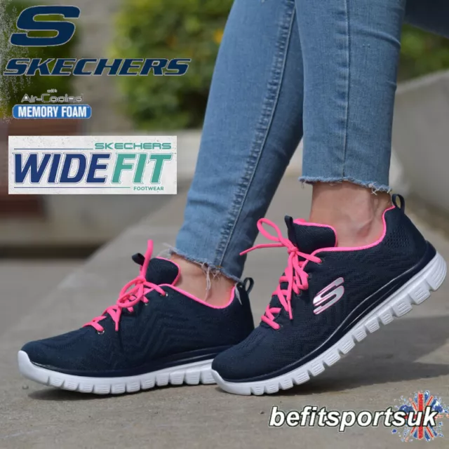 SKECHERS WOMENS TRAINERS Blue Sketchers Ladies Memory Foam Slip On Walking Shoes 54.90 PicClick UK