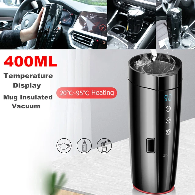 12/24V 400ML Car SUV Digital Display Mug Insulated Vacuum Drink Water Heated Cup
