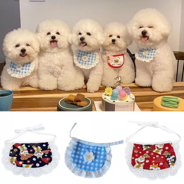 Pet Neckerchief Saliva Towel Bibs Cat Dog Teddy Neck Scarf Bandana Tie Collar #