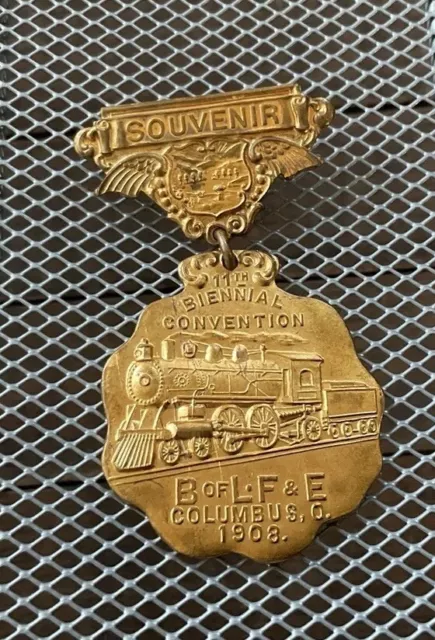 Brotherhood of Locomotive Firemen & Enginemen - 1908 Medal Pin Convention #127