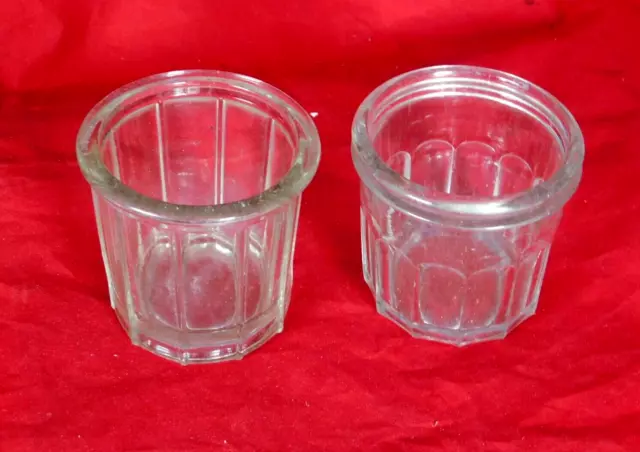 lot de 2 petits pots à confiture verre à facettes anciens petite taille