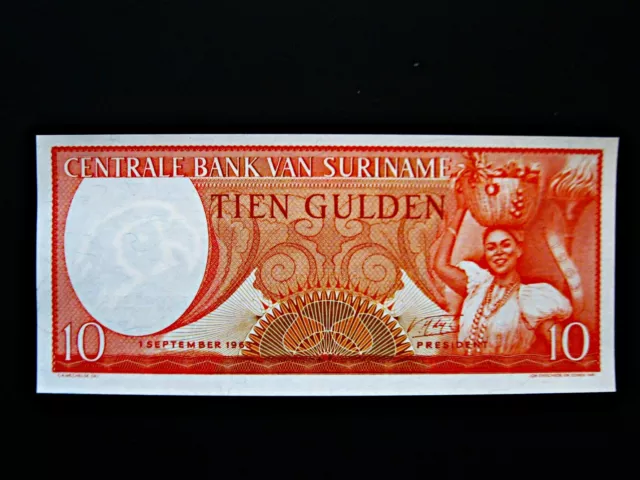 Suriname  10 Gulden  1963  uncirculiert !!