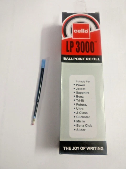 50 Cello LP 3000 BALL Pen Refill | BLUE | CELLO Power |Jotdot | Sapphire | Benz