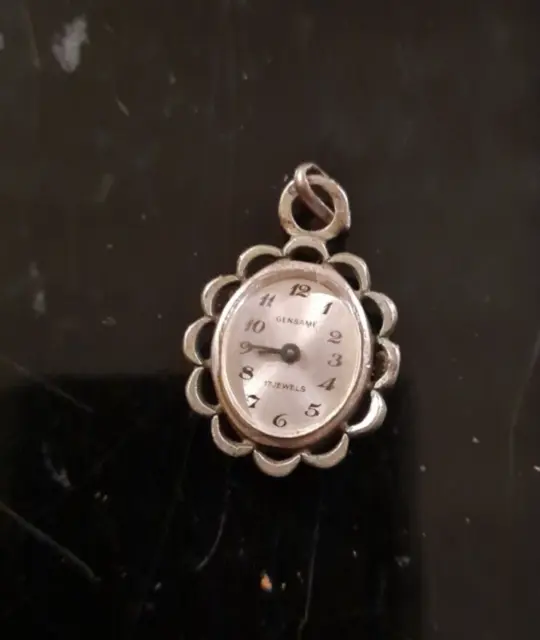 ancienne montre pendentif mécanique femme en argent silver poinçonnée a réviser