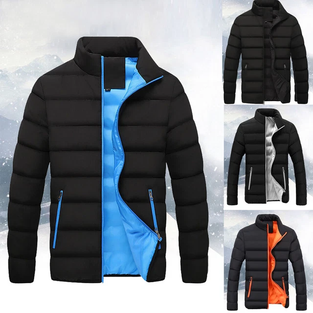 Men's Jacket Puffer Bubble Down Coat Quilted Zip Up Padded Winter Warm Outwear