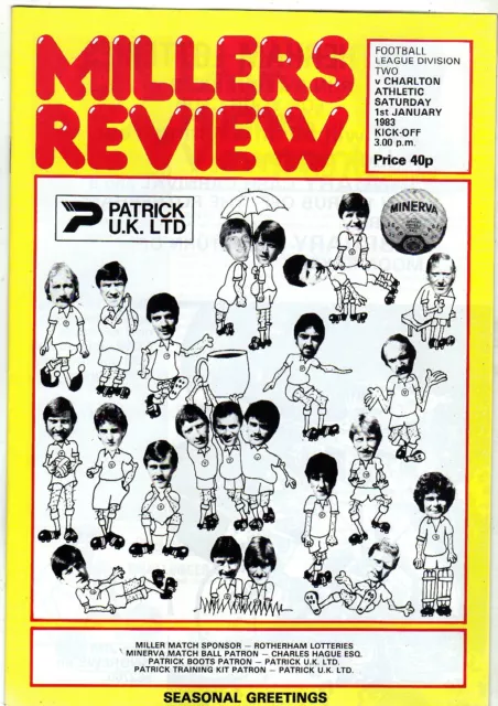 Rotherham United V Charlton Athletic 1/1/1983 Div 2 Programme