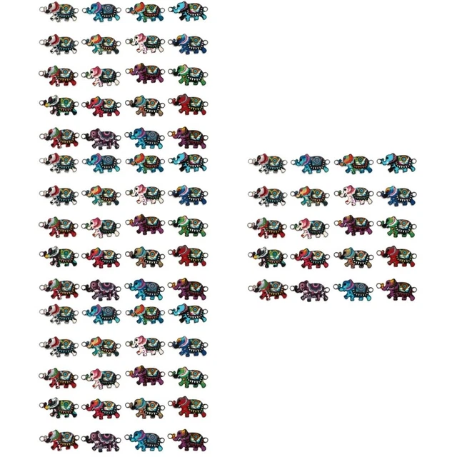 112 PCS DIY Elephant Charms Crafts Elephant Pendant Charms Link Connecteurs