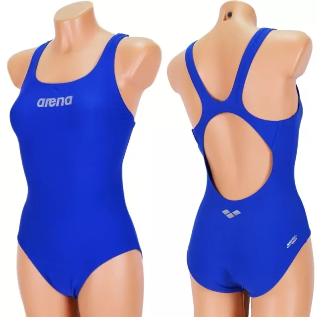 Arena Maillot de Bain de Femme Loisirs Compétition Plongée Haute Bleu/Argent