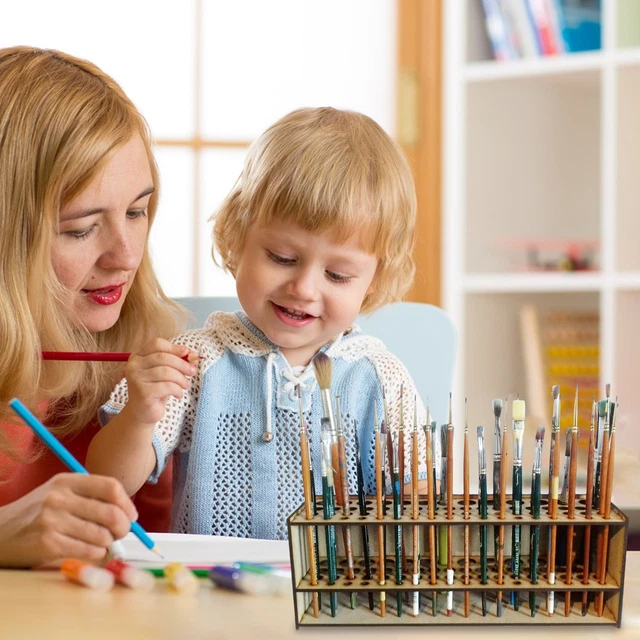 PAINT BRUSH HOLDER Wallmounted Multifunctional 67 Holes Makeup Brushes