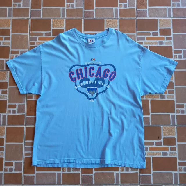 Vintage 2000s Majestic Chicago Cubs Baseball MLB T Shirt Size Large Vtg