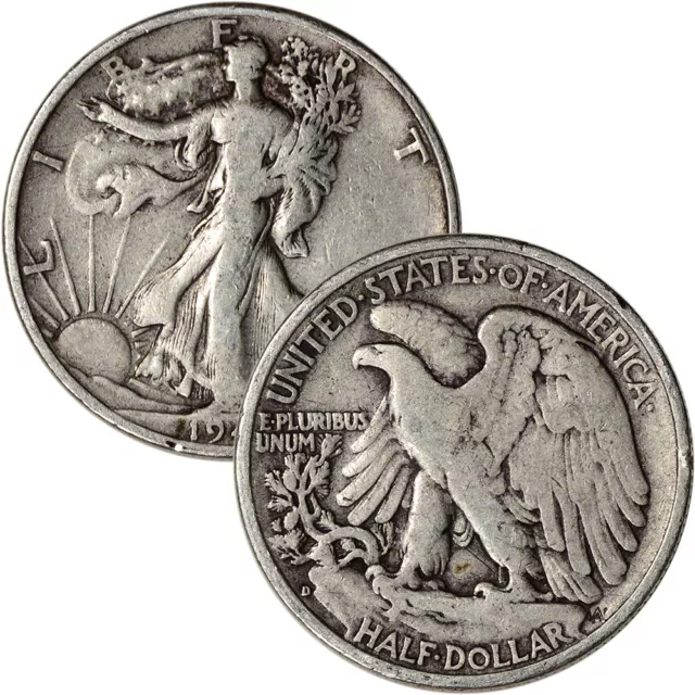 90% Silver Walking Liberty Half Dollars - Roll of 20 - $10 Face Value 2