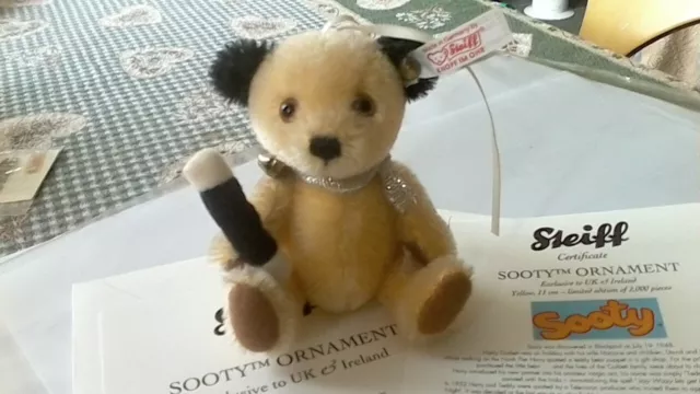 Steiff 664328 Sooty Mohair Jointed Ornament Limited Edition+