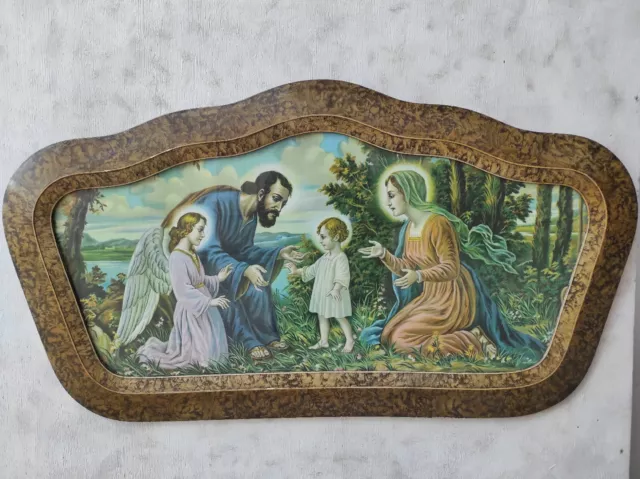 Capoletto dipinto sacra famiglia 120x60 quadro capezzale classico - 5E19