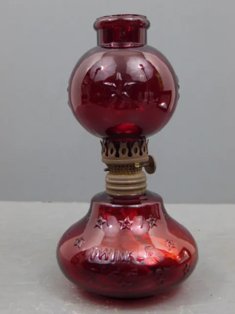 Vintage B&P 'Twinkle And Stars'  Genuine Ruby Twinkle Miniature Oil Lamp S1-423