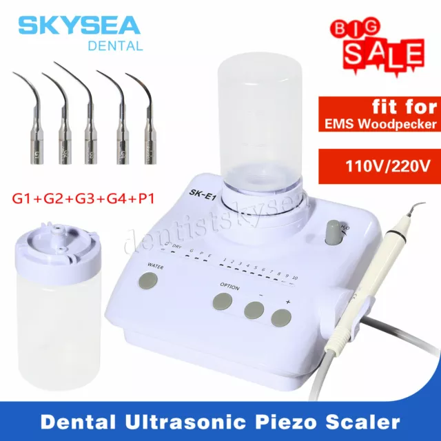 Dental Portable Ultrasonic Piezo Scaler 2*Bottles fit woodpecker EMS Handpiece 2