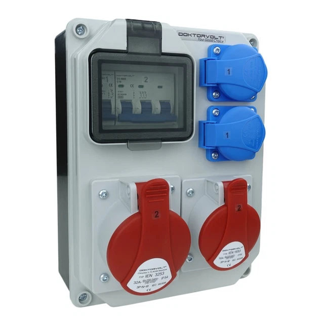 CEE Steckdosen Verteiler Baustromverteiler Mit 1x CEE 32A & 2x CEE 16A – Wandverteiler Für Bau & Werkstatt 230V Baustromverteiler Verdrahtet