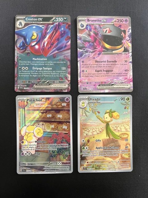 Lot de 4 carte pokemon EV01