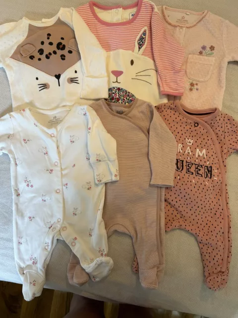 NEWBORN FIRST SIZE 0/1 MONTH BABY GIRLS CLOTHES HUGE  BUNDLE  over  50 items