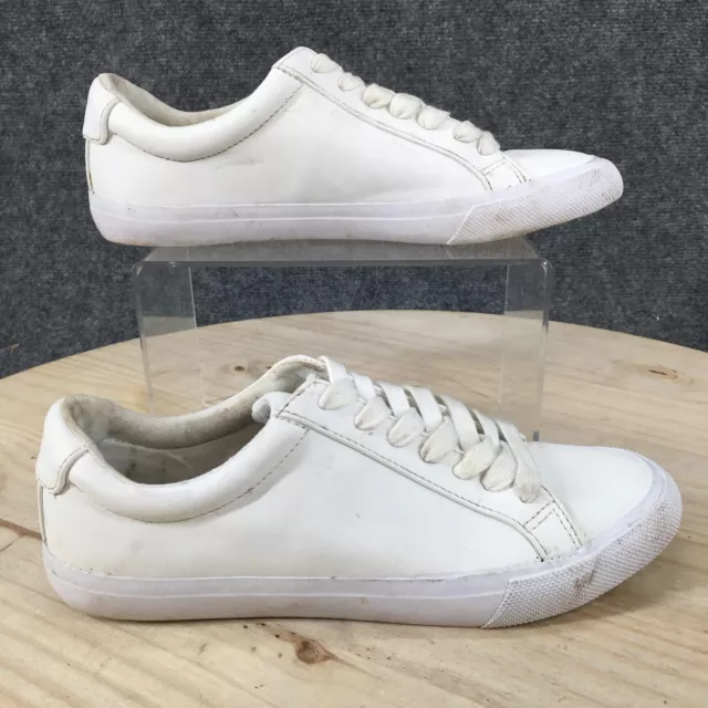 Asos Design Shoes Womens 7 Casual Lace Up Sneakers White Fabric Almond Toe 2