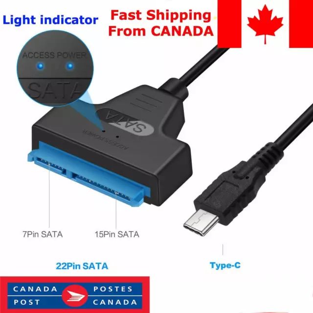 USB Type C to SATA III Converter Adapter Cable for 2.5-inch Hard Drive HDD SSD