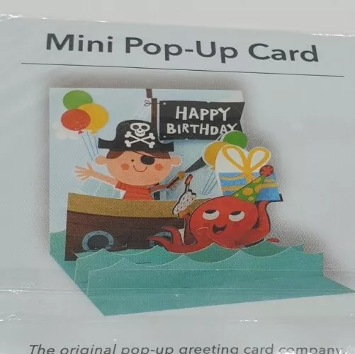 Mini  3D POP UP  Tarjeta de cumpleaños Piratas Happy Birthday