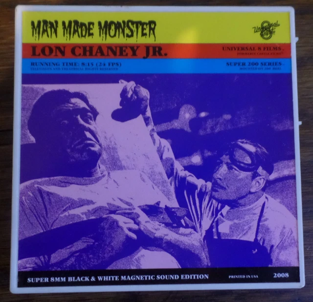SUPER 8mm SOUND FILM MAN MADE MONSTER for big screen cinema projector camera
