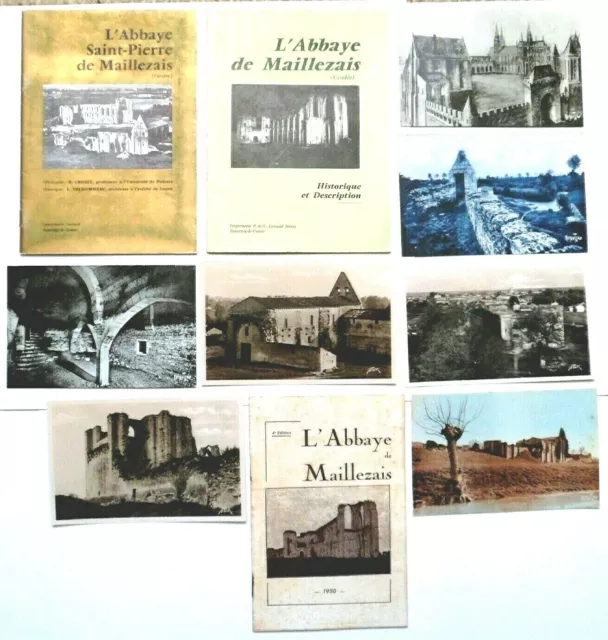 171243 Abbaye benedictine de Maillezais- Vendée Lot cartes postales et brochures