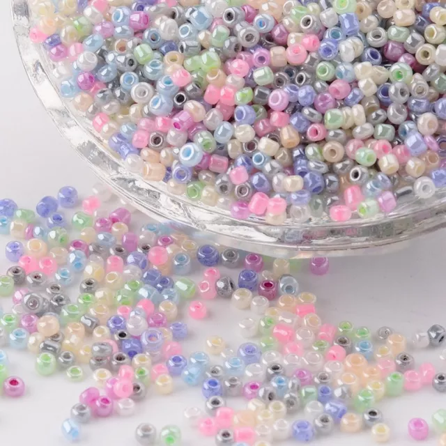 2000 MULTICOLORED ROCK BEADS PASTEL Ø 2mm 12/0 JEWELRY CREATION