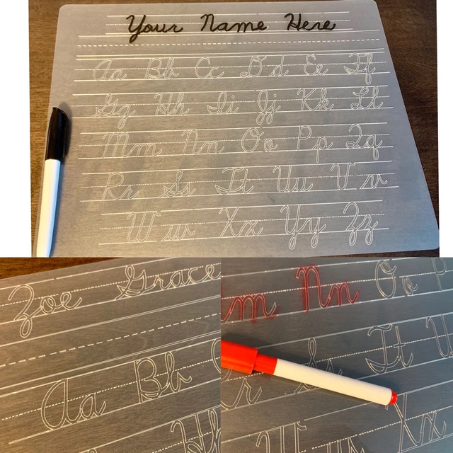 Learn to write your name in cursive 1 personalized dry erase tracing