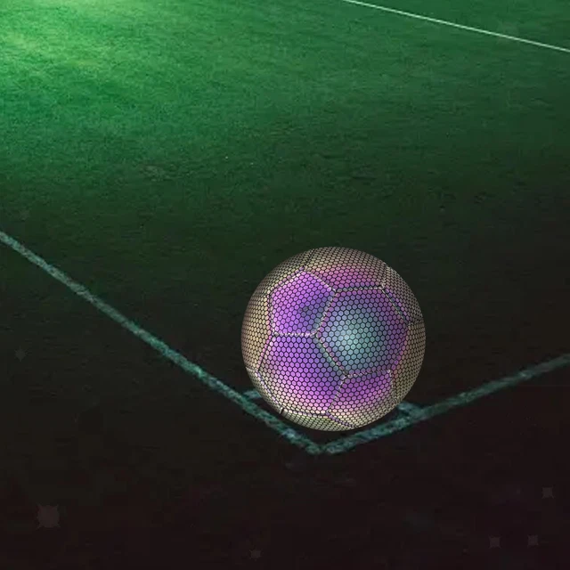 JUSTGREENBOX - Pallone Da Calcio Riflettente Incandescente Luminoso Antiscivolo Bagliore Al Buio Con Calcio In Rete Da Trasporto Taglia 5 Glow In Buia 3654657555528