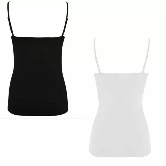 Ladies Women Girls Stretch Cami Camisole Vest Adjustable Straps Singlet Tank  Top