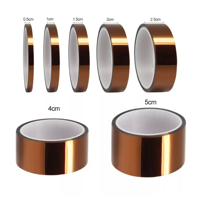 5/10/20/30/50mm X100ft High Temperature Heat Resistant Polyimide Tape